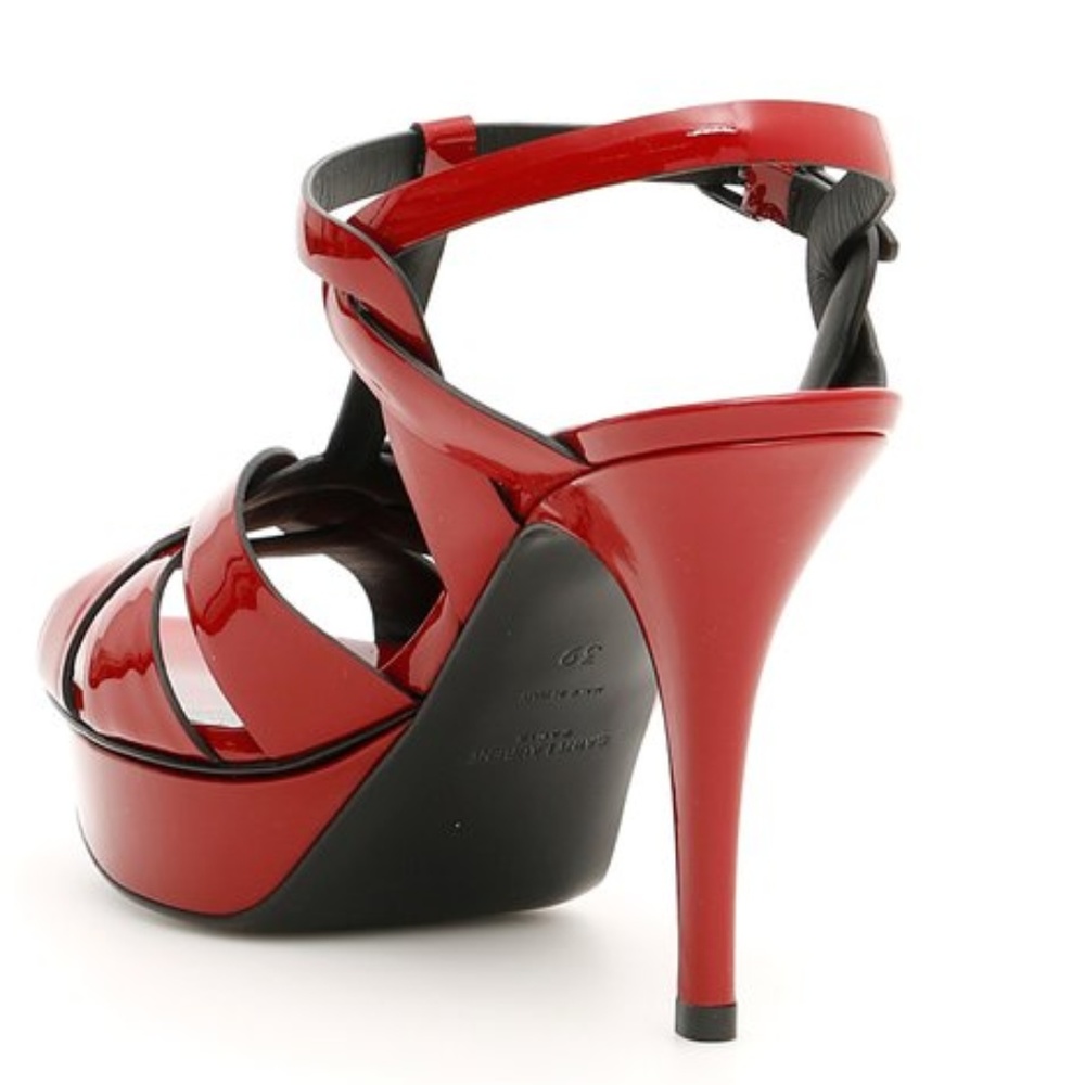 Saint Laurent Tribute 105mm Patent Platform Sandal - Picture 3 of 4